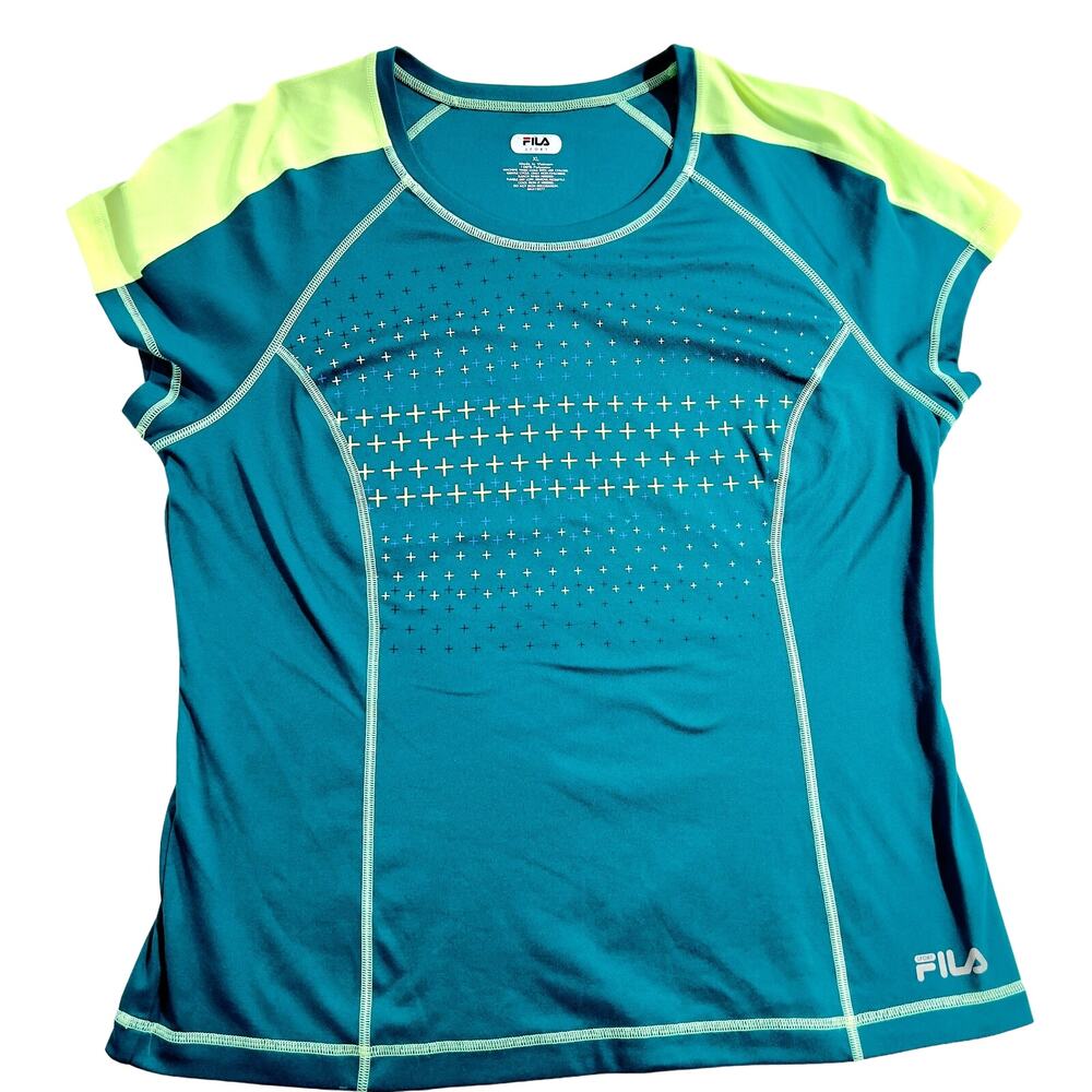 Sleeveless Performance Shirt Fila Sport Woman's XL Green Moisture Wicking
